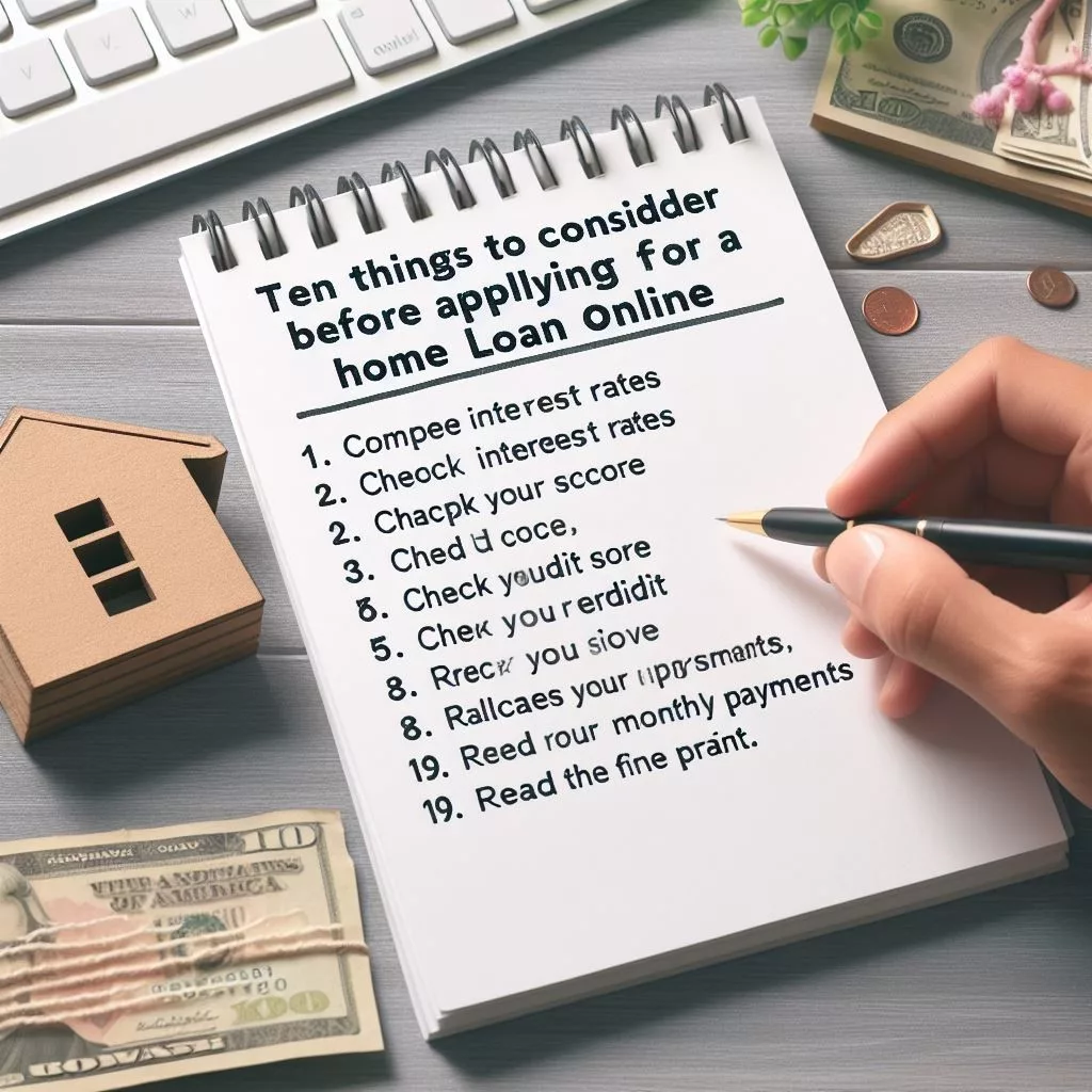 Ten things to consider before applying for a home loan online